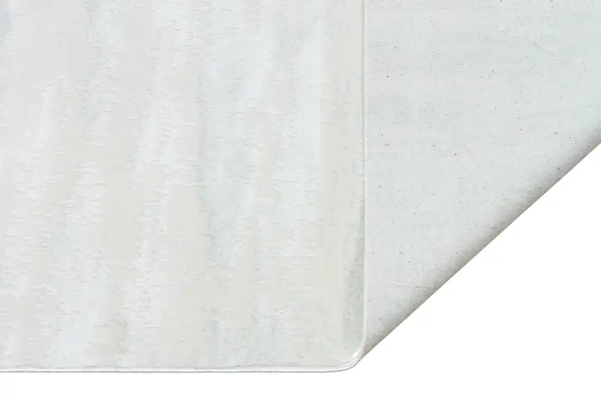 White Abstract Washable Non Skid Area Rug Photo 4