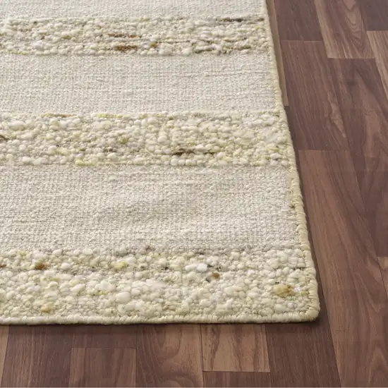 White And Beige Checkered Hand Woven Square Rug Photo 9