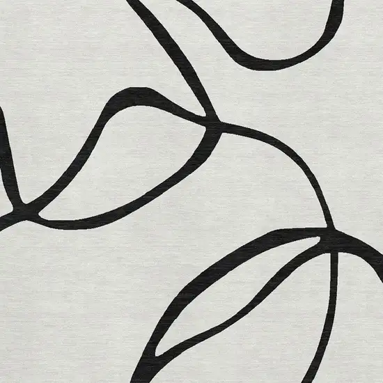 White And Black Abstract Washable Area Rug With UV Protection Photo 3