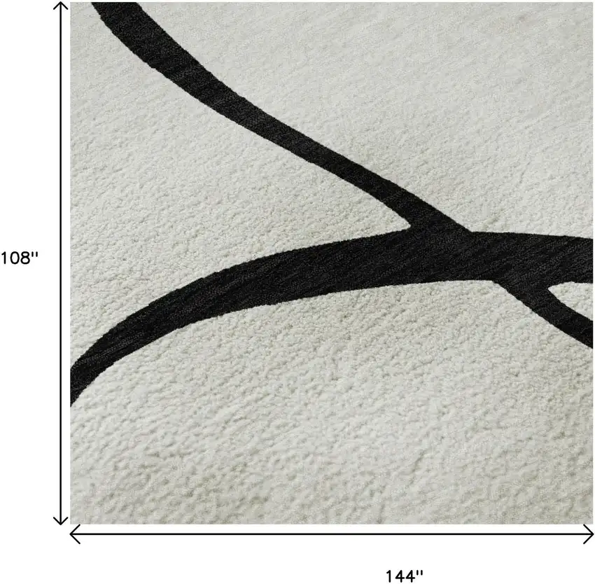 White And Black Abstract Washable Area Rug With UV Protection Photo 9