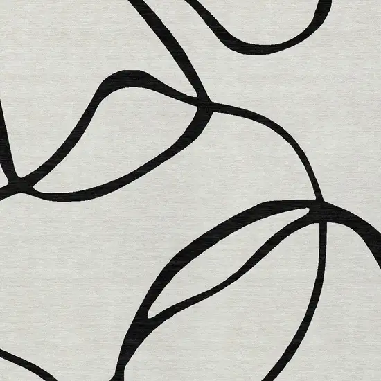 White And Black Abstract Washable Indoor Outdoor Area Rug Photo 6