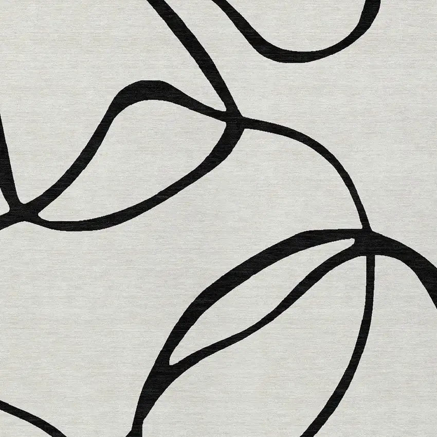 White And Black Abstract Washable Indoor Outdoor Area Rug Photo 6