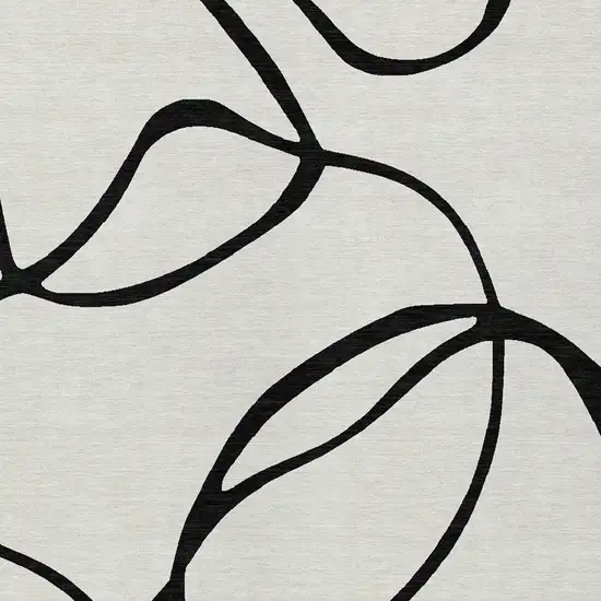 White And Black Abstract Washable Indoor Outdoor Area Rug Photo 5