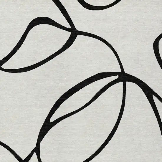 White And Black Abstract Washable Indoor Outdoor Area Rug Photo 5