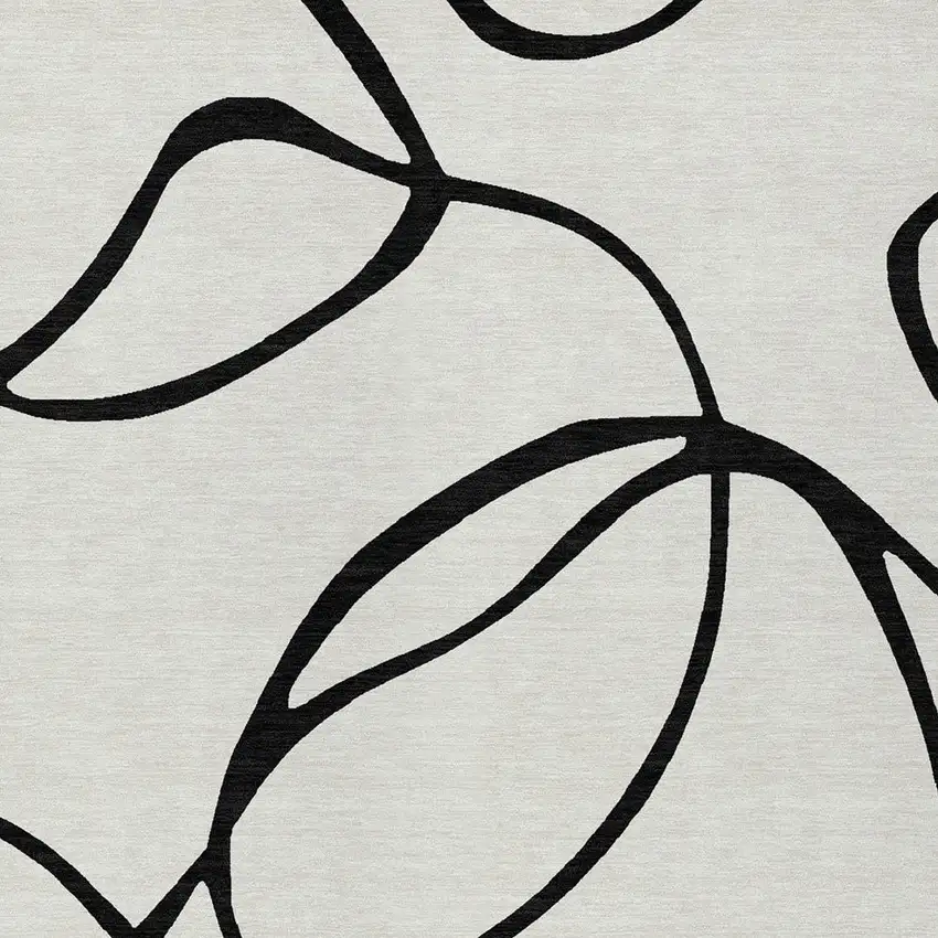 White And Black Abstract Washable Indoor Outdoor Area Rug Photo 5