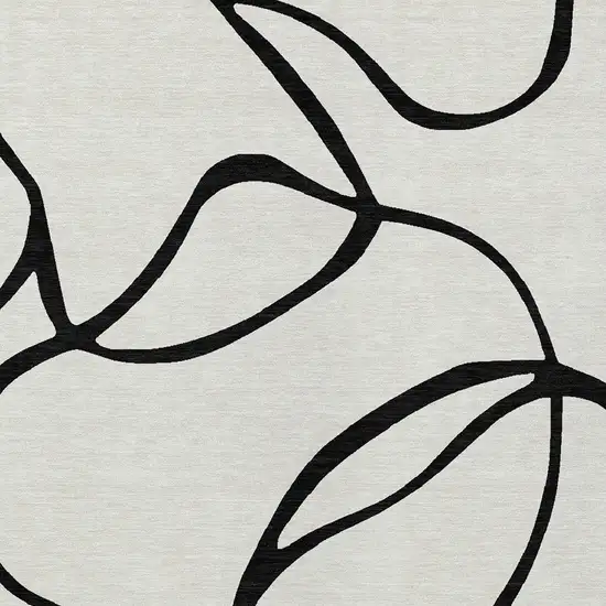 White And Black Abstract Washable Indoor Outdoor Area Rug Photo 5