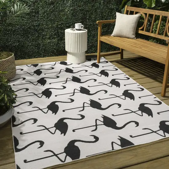 White And Black Animal Print Indoor Outdoor Area Rug Photo 5