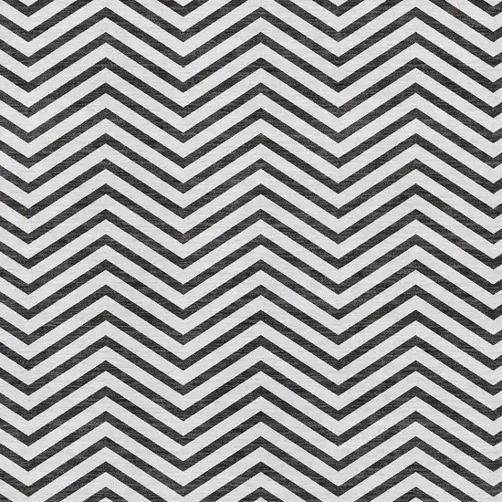 White And Black Chevron Washable Area Rug With UV Protection Photo 2