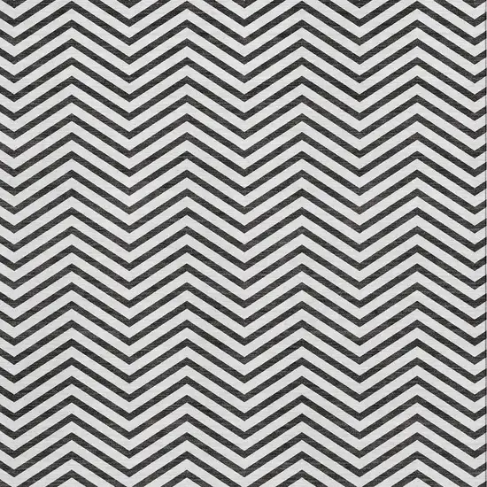 White And Black Chevron Washable Area Rug With UV Protection Photo 3