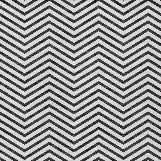 White And Black Chevron Washable Indoor Outdoor Area Rug Photo 5