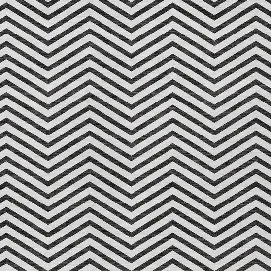White And Black Chevron Washable Indoor Outdoor Area Rug Photo 5