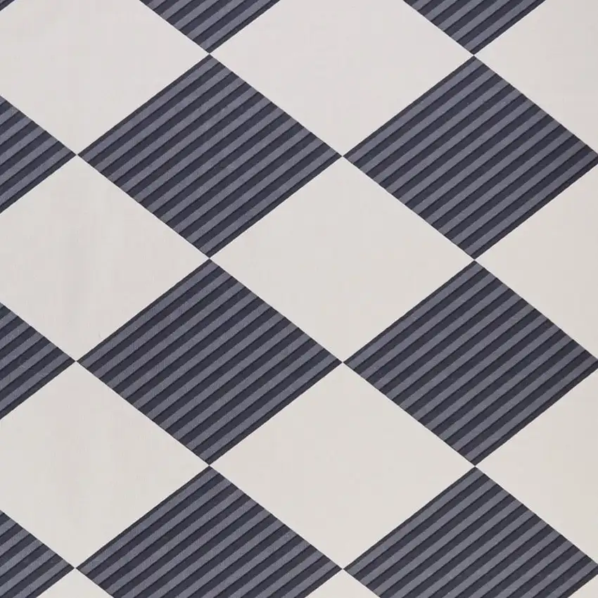 White And Black Diamond Area Rug With Fringe Photo 4