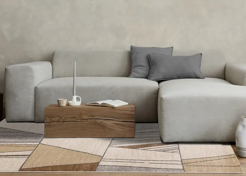 White And Black Geometric Area Rug Photo 6