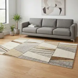 Photo of White And Black Geometric Area Rug