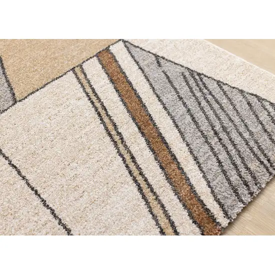 White And Black Geometric Area Rug Photo 7