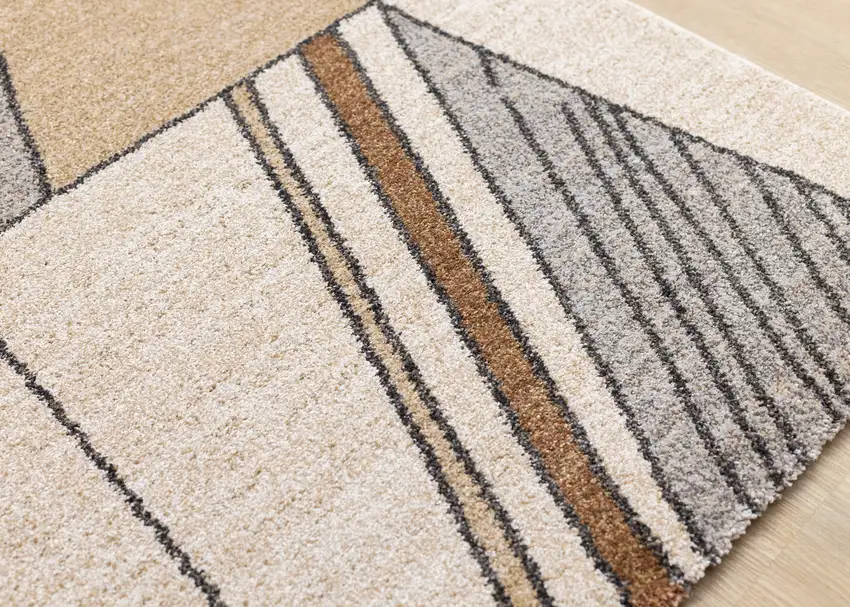 White And Black Geometric Area Rug Photo 7