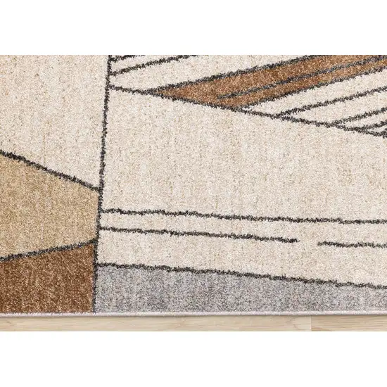 White And Black Geometric Area Rug Photo 9