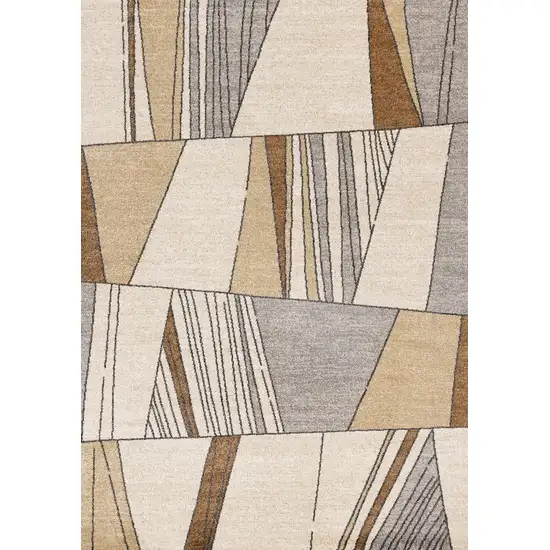 White And Black Geometric Area Rug Photo 2