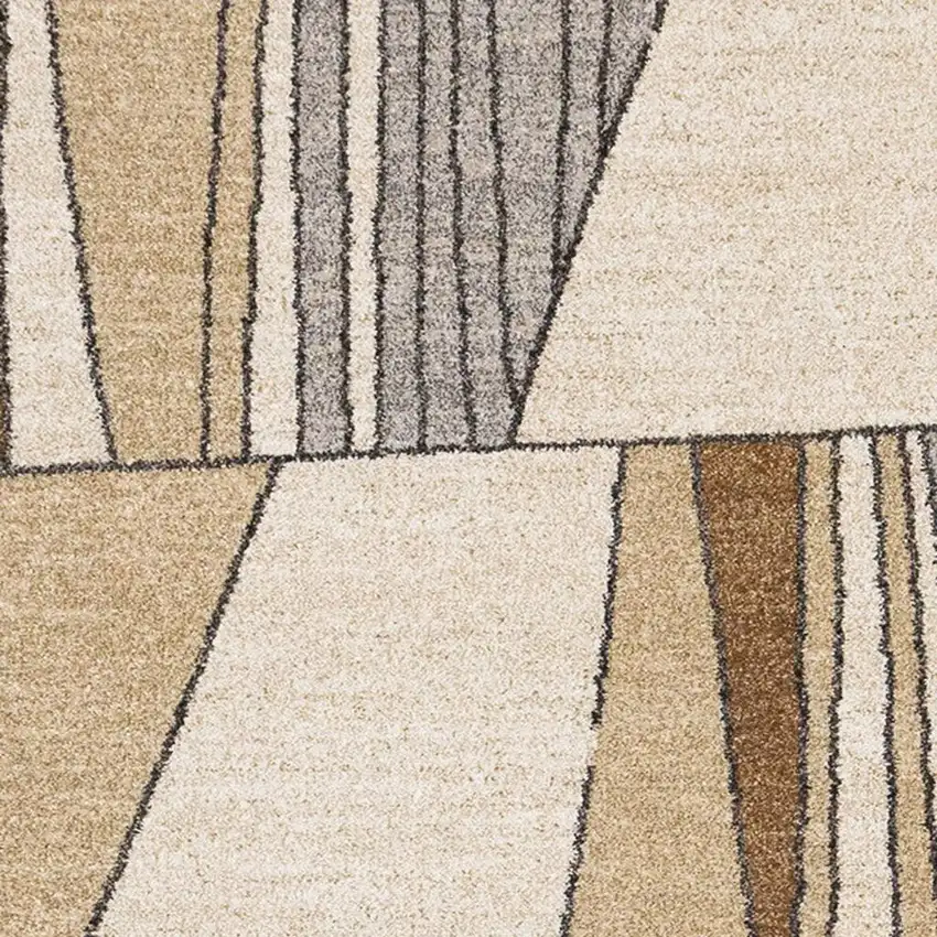 White And Black Geometric Area Rug Photo 4