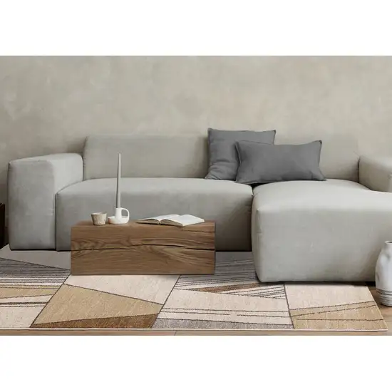 White And Black Geometric Area Rug Photo 7