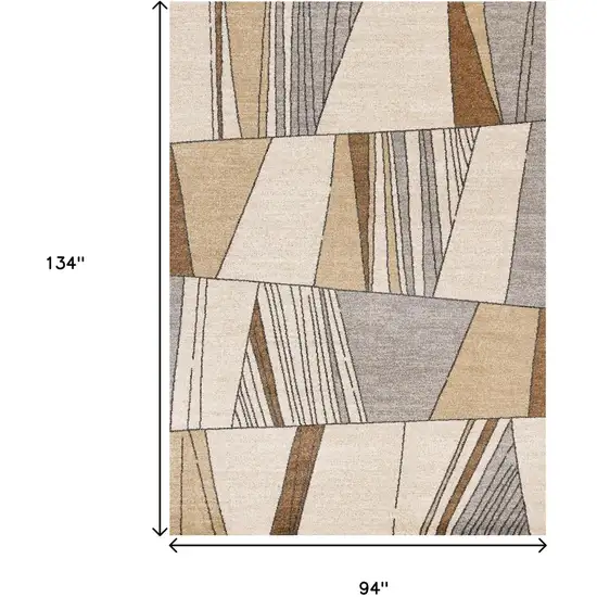 White And Black Geometric Area Rug Photo 3