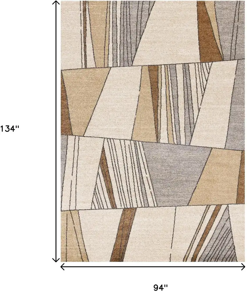 White And Black Geometric Area Rug Photo 3