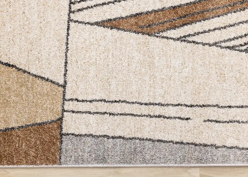 White And Black Geometric Area Rug Photo 9