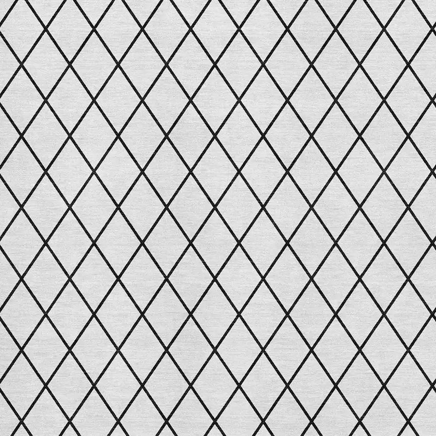 White And Black Geometric Washable Area Rug With UV Protection Photo 2