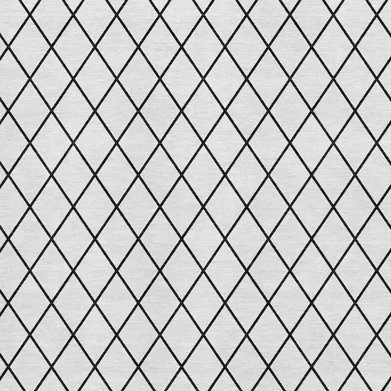 White And Black Geometric Washable Area Rug With UV Protection Photo 2