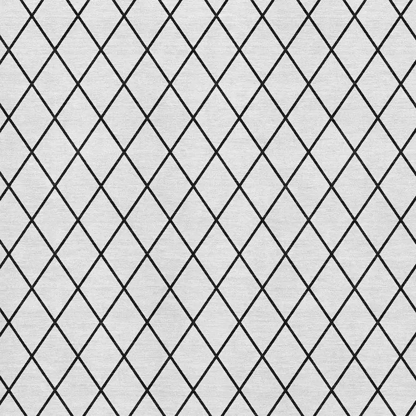 White And Black Geometric Washable Area Rug With UV Protection Photo 2