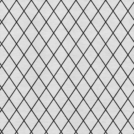 White And Black Geometric Washable Area Rug With UV Protection Photo 2