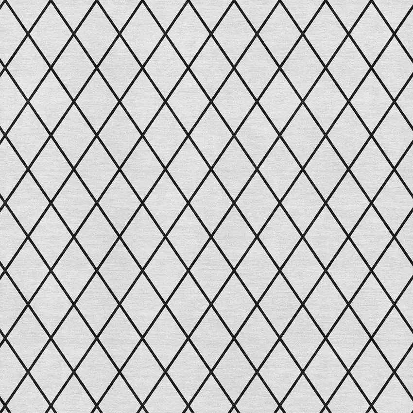 White And Black Geometric Washable Area Rug With UV Protection Photo 2