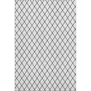 Photo of White And Black Geometric Washable Area Rug With UV Protection