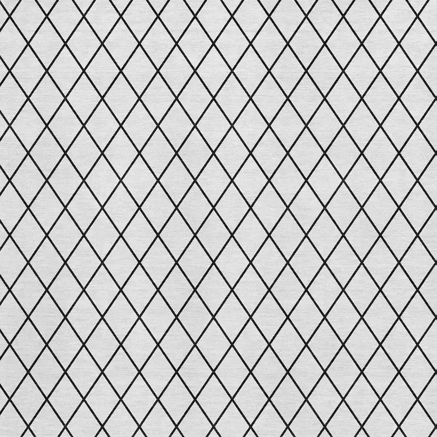 White And Black Geometric Washable Area Rug With UV Protection Photo 3