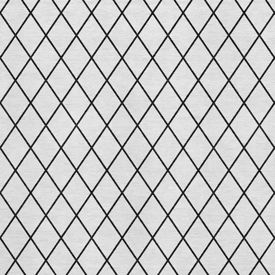 White And Black Geometric Washable Area Rug With UV Protection Photo 2