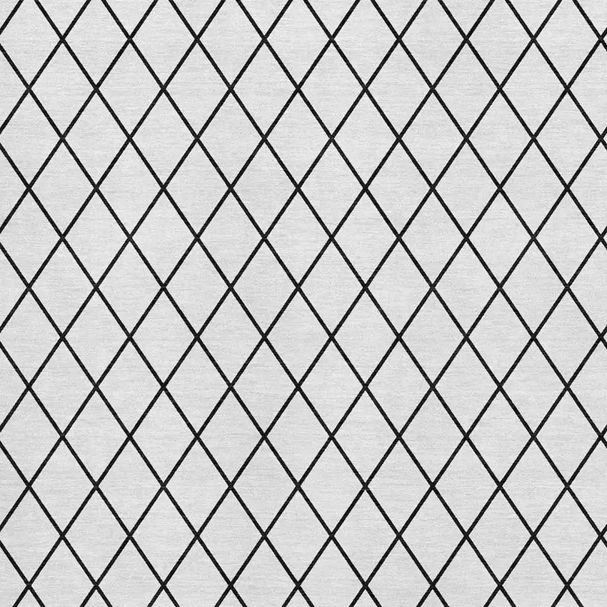 White And Black Geometric Washable Area Rug With UV Protection Photo 2