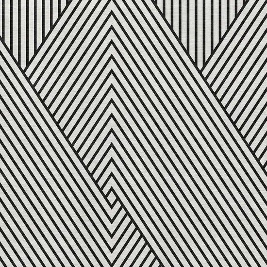 White And Black Geometric Washable Area Rug With UV Protection Photo 3