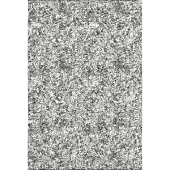 White And Black Geometric Washable Area Rug With UV Protection Photo 1