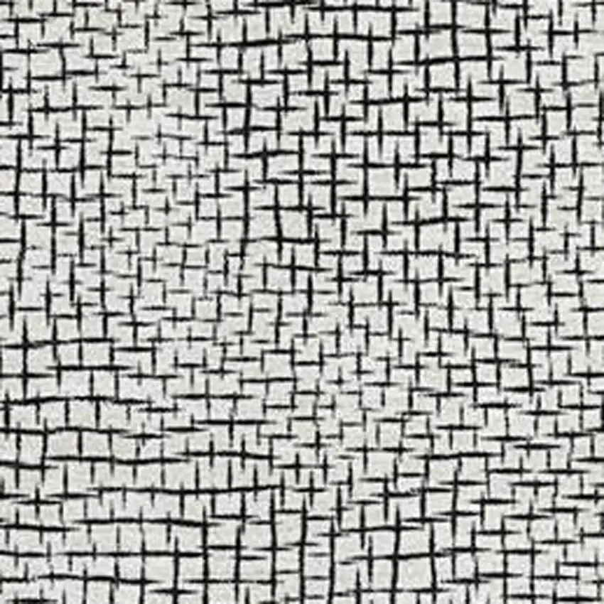White And Black Geometric Washable Area Rug With UV Protection Photo 2
