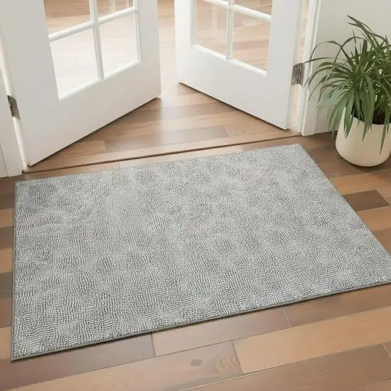 White And Black Geometric Washable Area Rug With UV Protection Photo 2