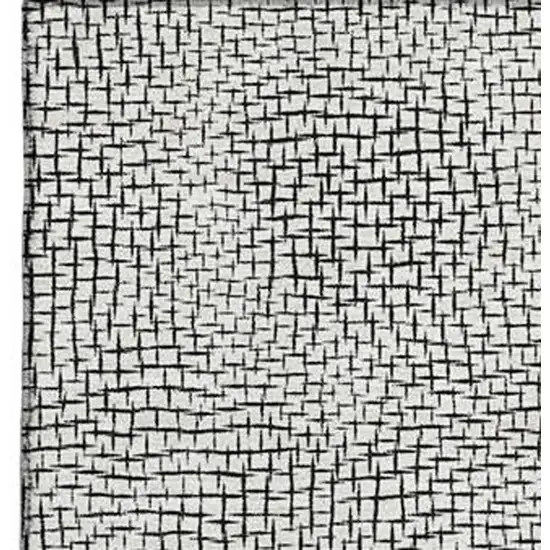 White And Black Geometric Washable Area Rug With UV Protection Photo 3