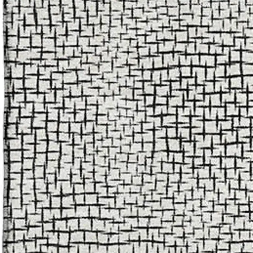 White And Black Geometric Washable Area Rug With UV Protection Photo 2