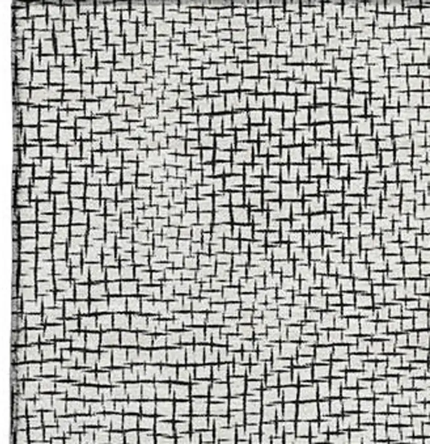 White And Black Geometric Washable Area Rug With UV Protection Photo 2