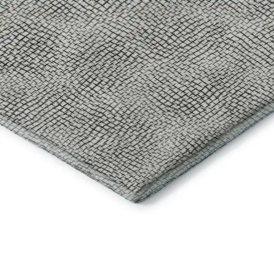 White And Black Geometric Washable Area Rug With UV Protection Photo 7
