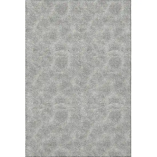 White And Black Geometric Washable Area Rug With UV Protection Photo 3