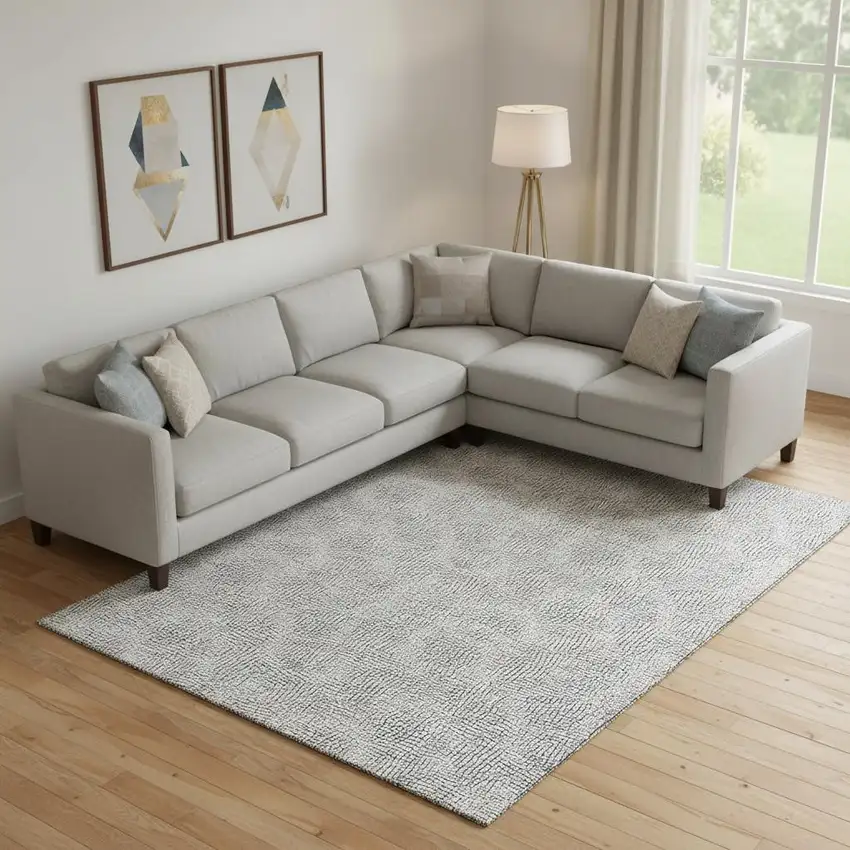 White And Black Geometric Washable Area Rug With UV Protection Photo 2