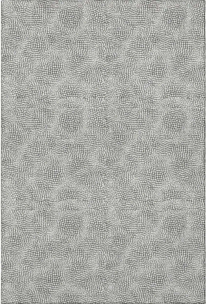 White And Black Geometric Washable Area Rug With UV Protection Photo 3