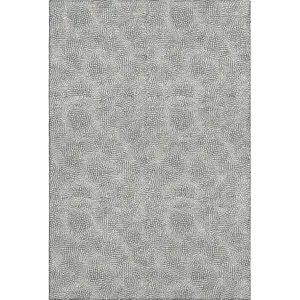 Photo of White And Black Geometric Washable Area Rug With UV Protection