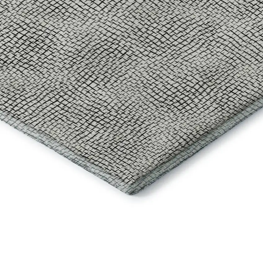 White And Black Geometric Washable Area Rug With UV Protection Photo 7