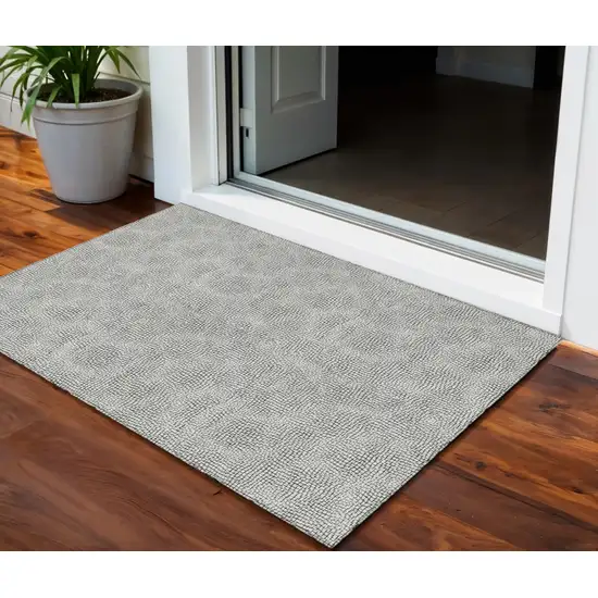 White And Black Geometric Washable Indoor Outdoor Area Rug Photo 1